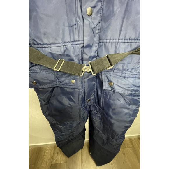 Vintage Men's Size Small Midwest Trader's Snowsuit Coveralls With Hood Navy - Picture 6 of 10